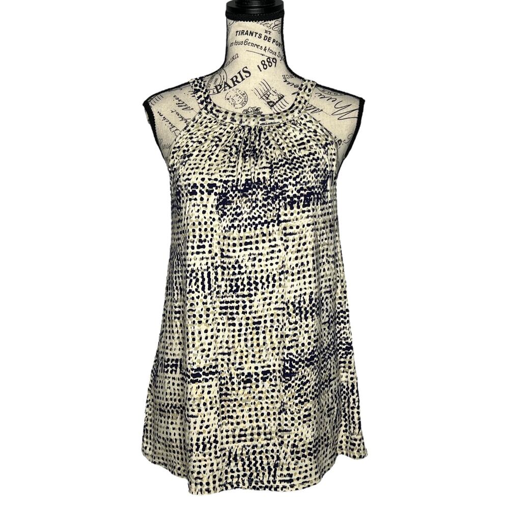 Loveappella SMALL Agather Printed Halter Knit Top - Stitch Fix Patterned Blouse